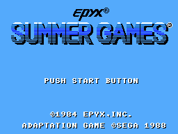 Summer Games title screen for Sega Master System